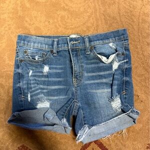 Distressed Blue Denim Shorts